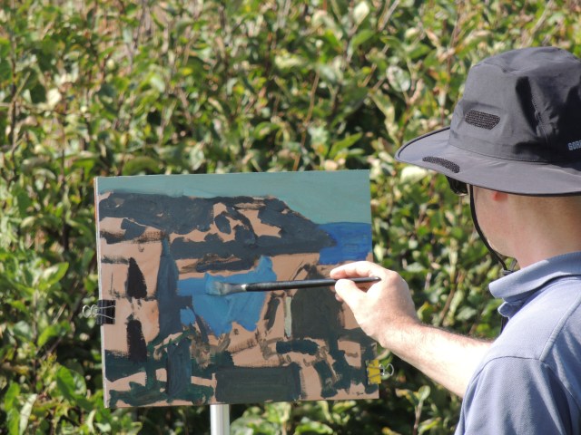 David Kasman painting on Monhegan