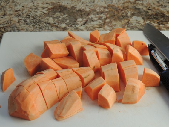 Cut in even 1" pieces