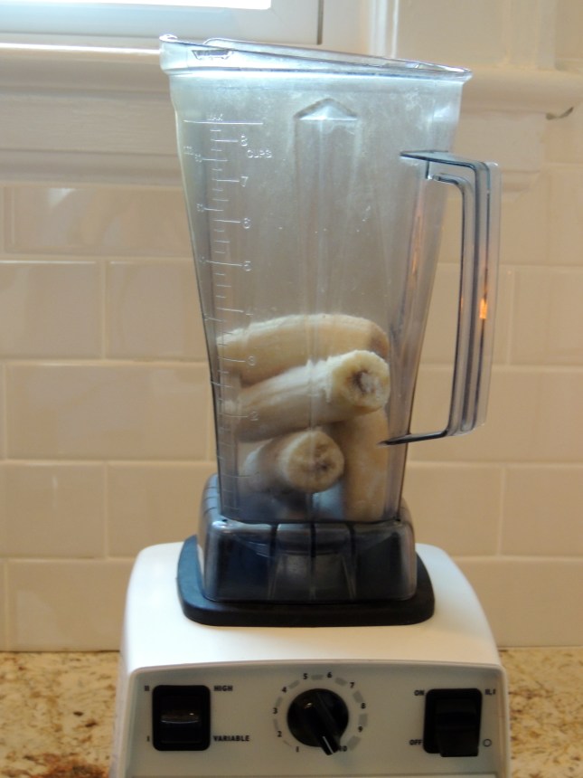Add 2 frozen bananas