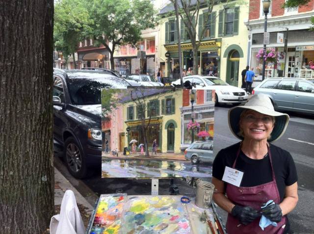 "Umbrellas and Puddles" by Mary Pettis