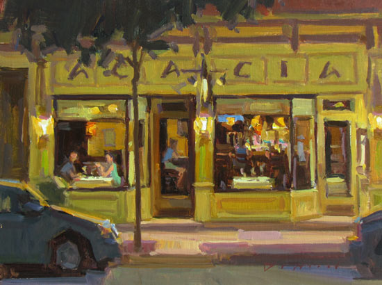 "Acacia, Night on the Town" by Ken DeWaard - Won Best Architectural painting at Easels of Frederick, MD!