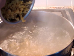 Boil the noodles...