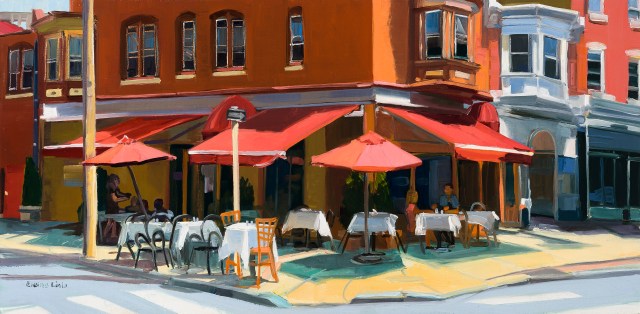 Red Corner on Main by Elaine Lisle