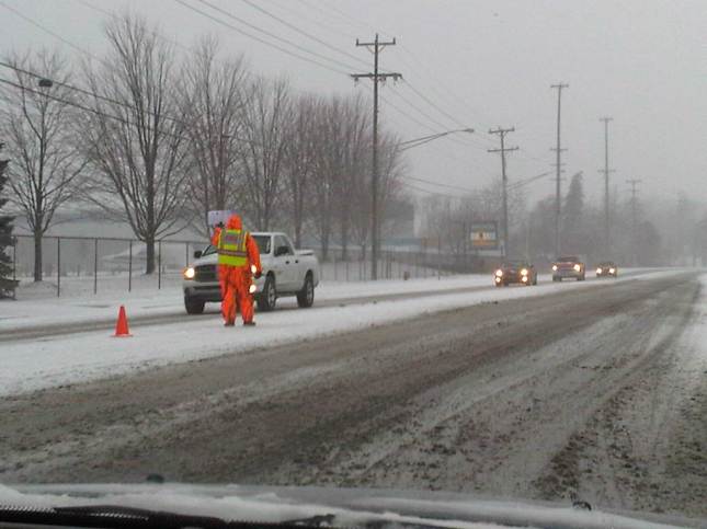 Collecting… even in wicked conditions...