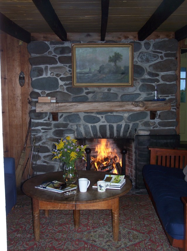 Living room with fabulous fireplace!