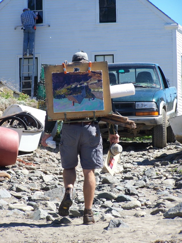 Tim Bell after he finished a painting...