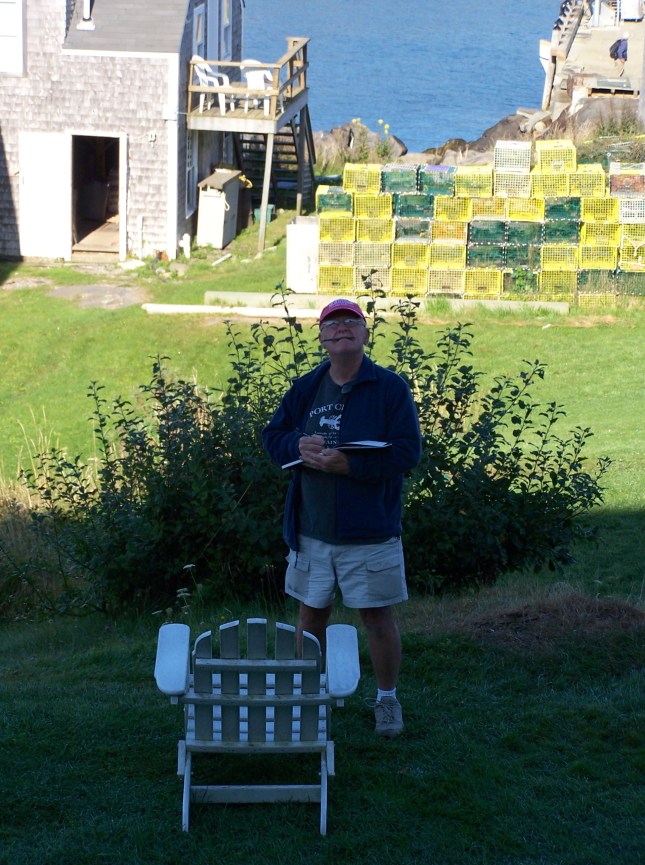 Joe Fidler painting on Monhegan