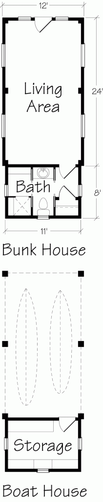 Boathouse or Bunkhouse - CoastalLivingHousePlans.com - Our Town Plans Architects