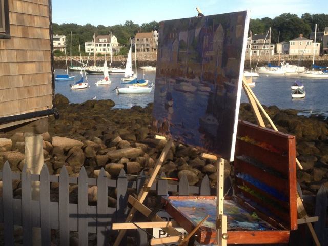 Eugene Quinn - painting in progress - what a view!