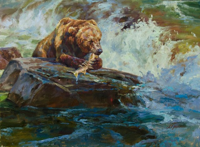 Painting by 2014 Featured Artist, Chad Poppleton - Image via Southeastern Wildlife Expo Facebook