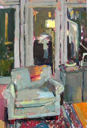 Night: Blue Chair by Carole Rabe 30x20" Oil on Canvas