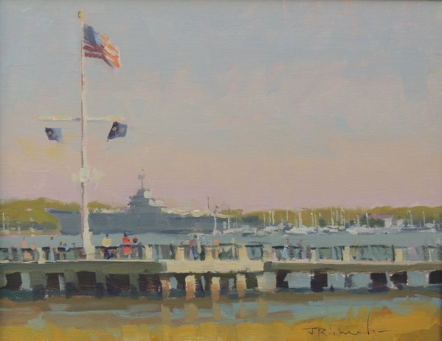 Along the Waterfront by James Richards 11x14" Oil