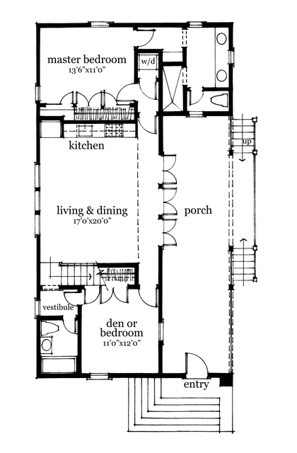Main Floor - Rosebud Cottage (SL1862)  Image: Houseplans.SouthernLiving.com