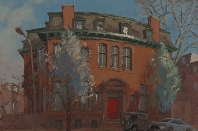 The Red Door on 21st Street Oil on Panel 16x24"