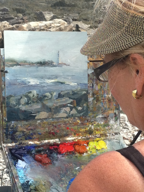 Jacalyn Beam painting in Biddeford Pool, Maine