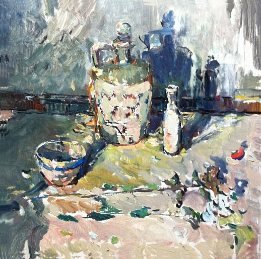 Still Life With Whiskey Jug by Tom Balderas