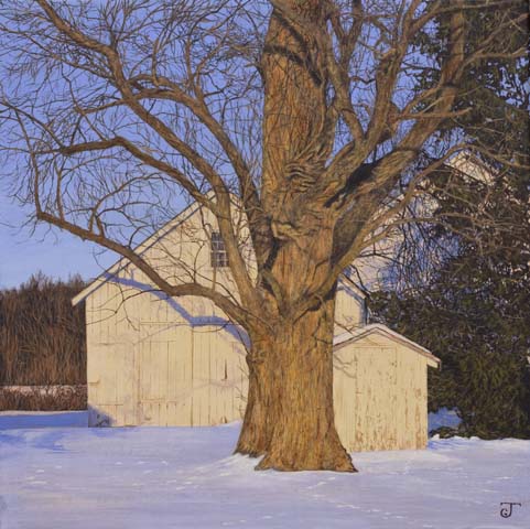 Winter Barnyard by Jeff Gola Egg Tempura 16x16"