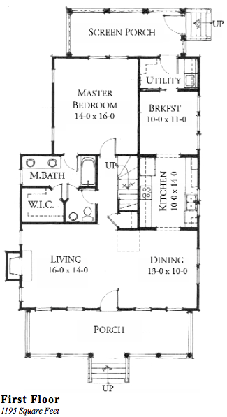 Coosaw River Cottage (C0030) by Allison Ramsey Architects - MAIN FLOOR 