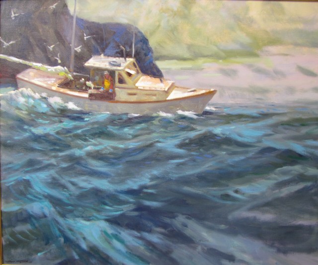 Setting on the Backside by Don Stone 30x36" Oil