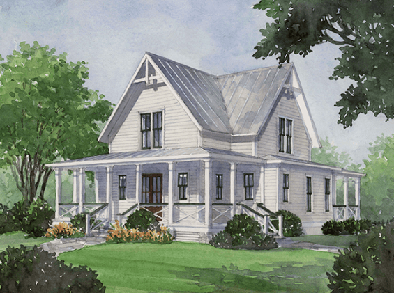 Four Gables SL 1832 a Southern Living Plan designed by Mitchell Ginn