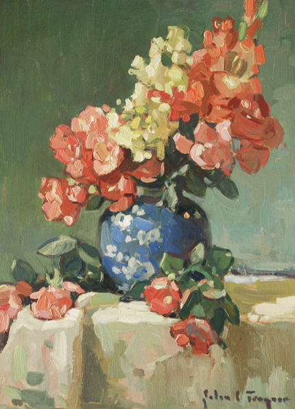 Flowers in a Ginger Jar by John Traynor 16x12"