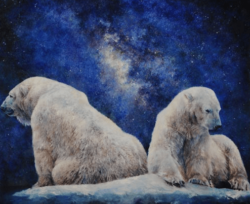 Call Response by Sally Linder 2013, Oil on Drafting Film  36x43