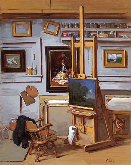 Studio Interior with Nocturne by Thomas Torak Available: Principle Gallery Charleston