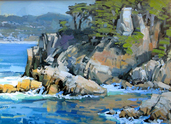 Whaler's Cove - Monterey -  by Brad Holt From the Plein air collection 9x12" 