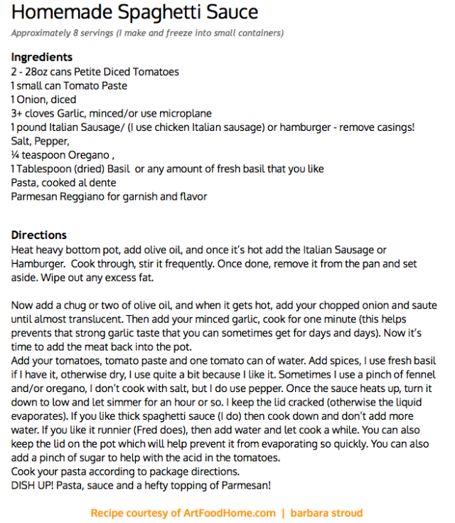 Homemade Spaghetti Sauce with Italian Sausage