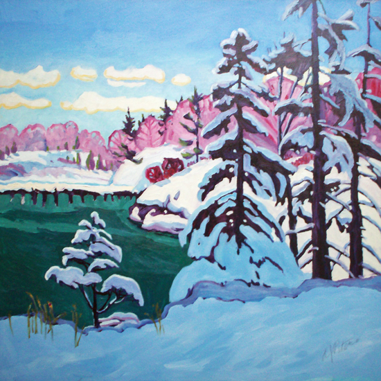 Cold & Clear by Andrea J. Peters 36 x 36" Oil on Board