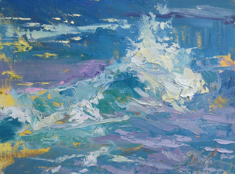 Waving to the Folds On Shore by Suzie Baker 9x12" Oil