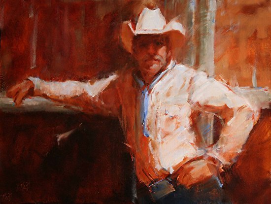 Ranchman by Donna MacDonald 20x28" Oil