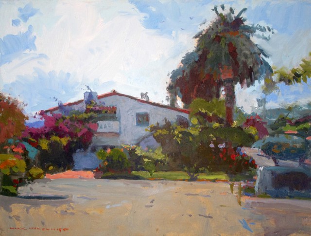 Spanish Colonial House by Mark Kerckhoff 12x16" Oil on Panel