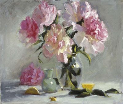 Fresh Peonies by Nancy Carroll 11x14" Oil
