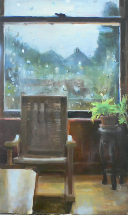 First Storm of the Winter by Gage Opdenbrouw 16x9.5" Oil on Panel