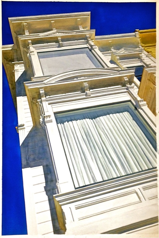 Tall Windows by David Dewey 58x36" Watercolor