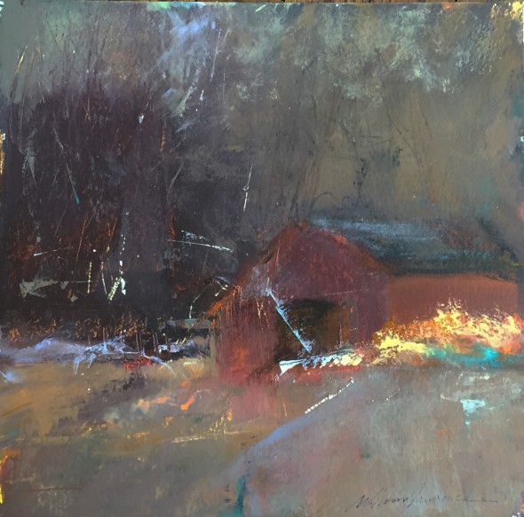 February Studio by Skip Lawrence 15x15 Acrylic on Rag Paper