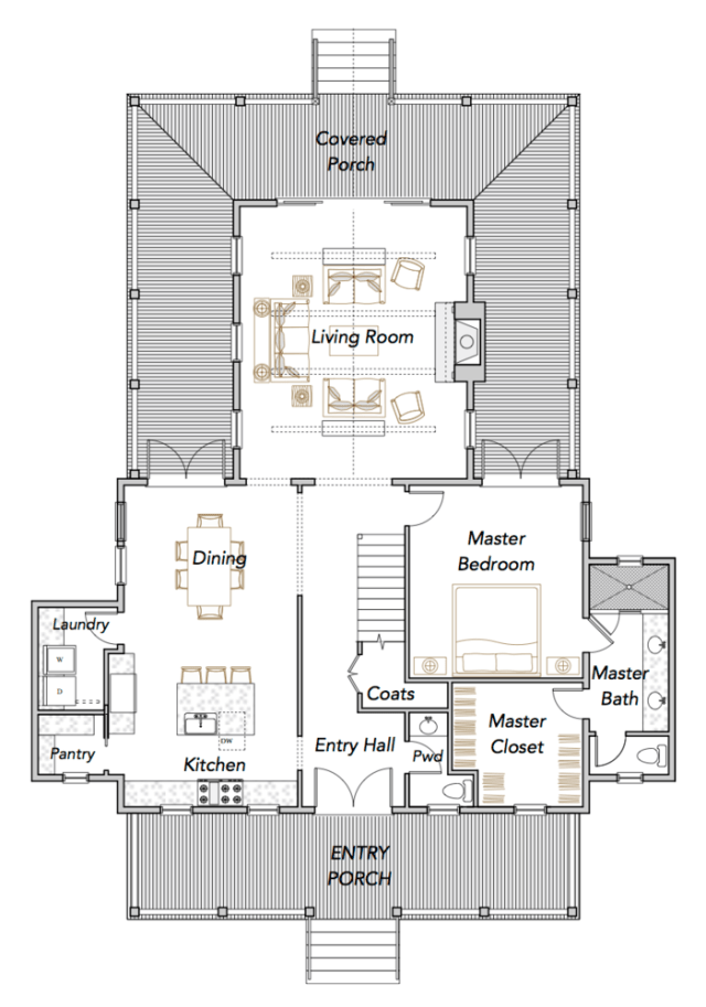 Compass Cove plan by Flatfish Island Designs
