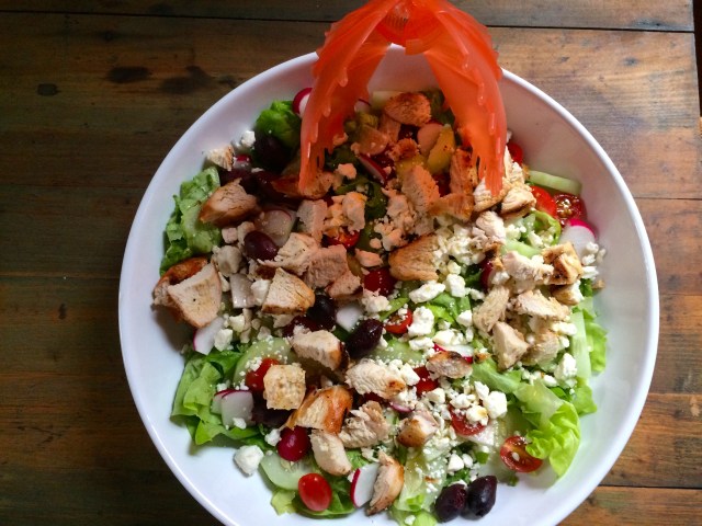 Snapi and a nice big Greek Salad