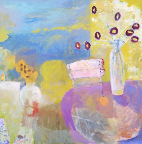 Where We Met by Christel Minotti 40x40 Mixed media