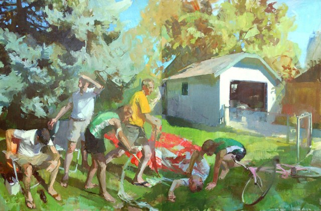 Skydiver Landing by Elise Schweitzer 108x72