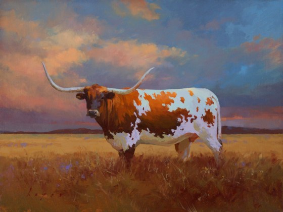 Portrait of a Longhorn by Lyn Boyer 12x16 Oil