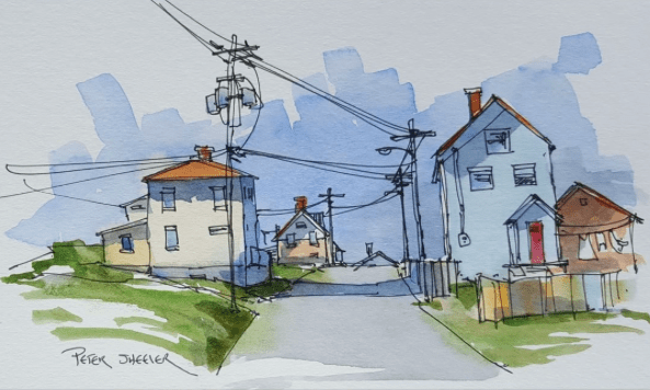 Sketch and Wash by Peter Sheeler