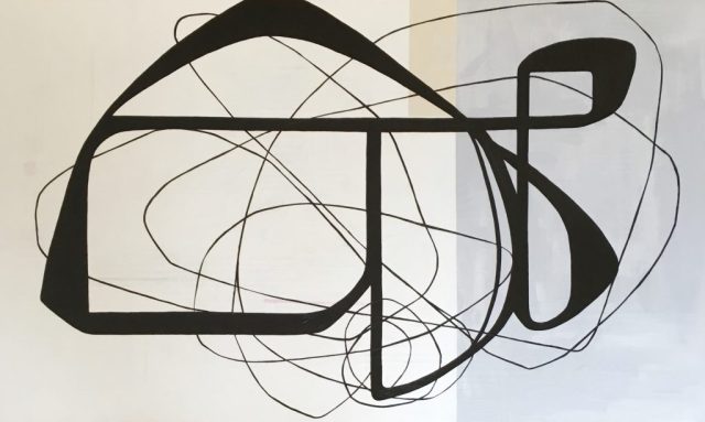 Boomerang by Maura Segal 36x48 Acrylic and paper on canvas