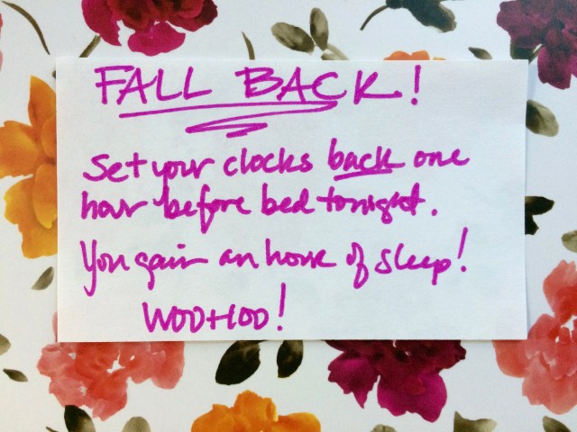 Set your clocks back on hour!