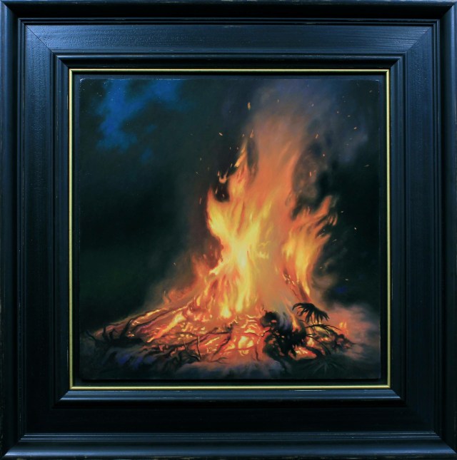 Bonfire by Matthew Cornell 12x12 Oil