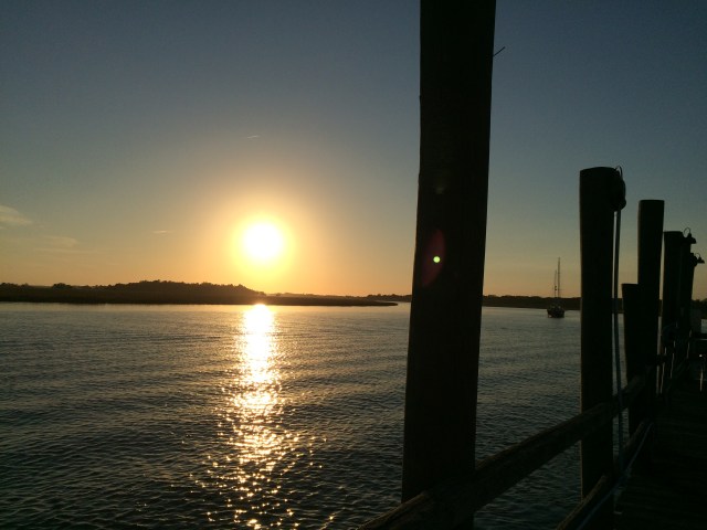 Sunset at Bowens Island Restaurant