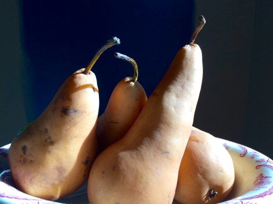 Four Pears and a Navy Wall