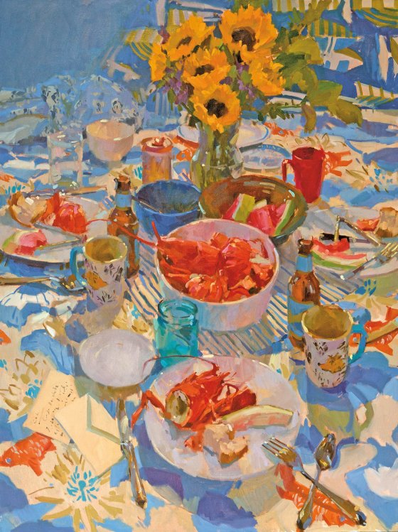 lobster-blues-by-colin-page-48x36-oil