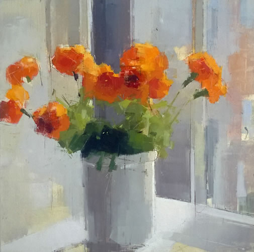 orangeflowers-lisa-brewslow-oil-and-pencil-16x16